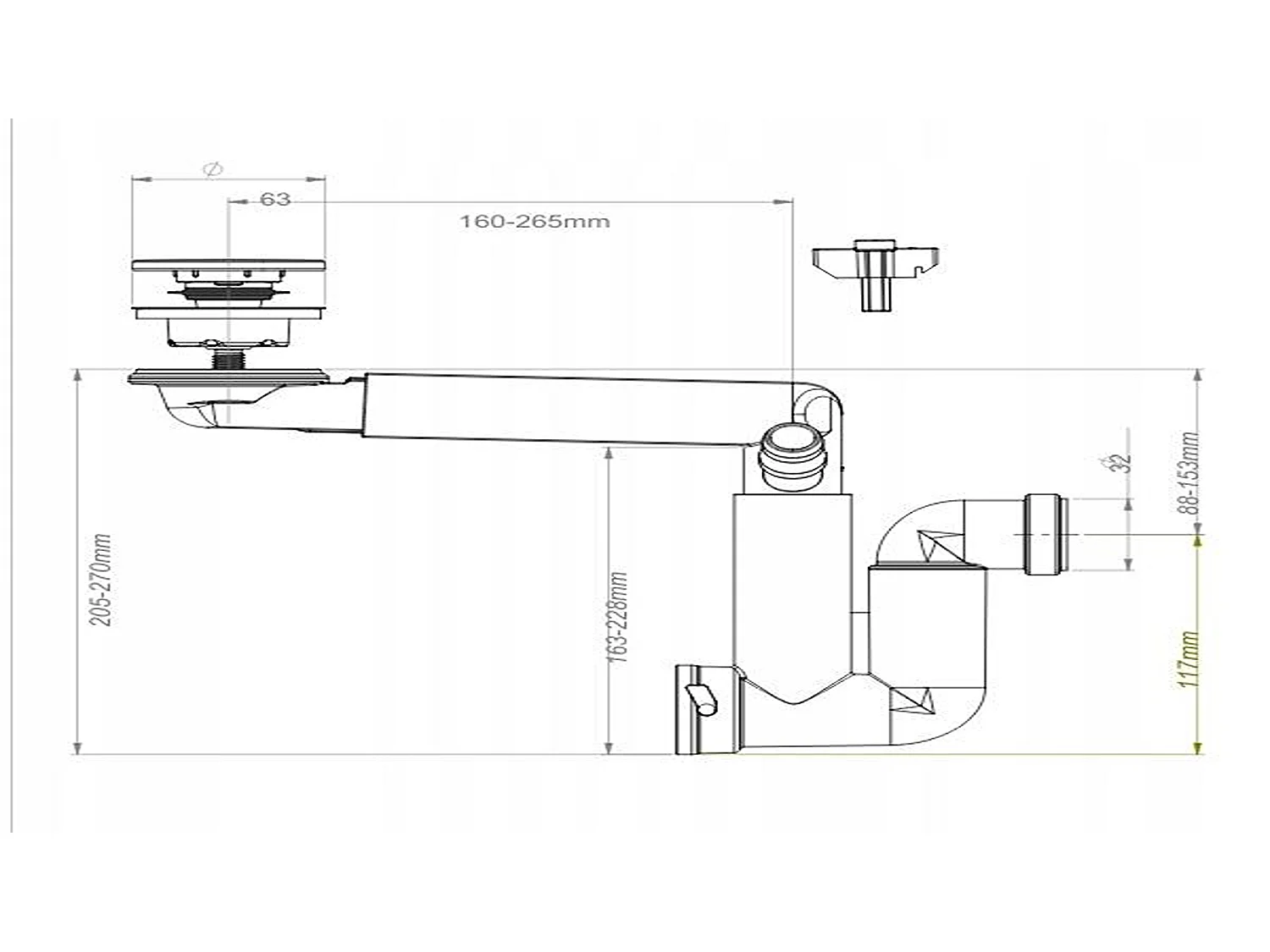 Siphon gain de place Blanc avec 2 bondes pop-up - Blanc & Chrome – RODAN