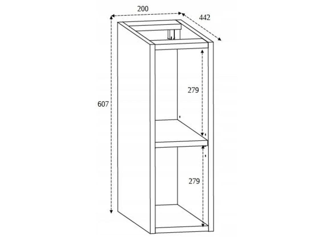 Badregal 20cm für Waschbeckenunterschrank - Badschrank Erweiterung - Holz Walnuss – RODAN