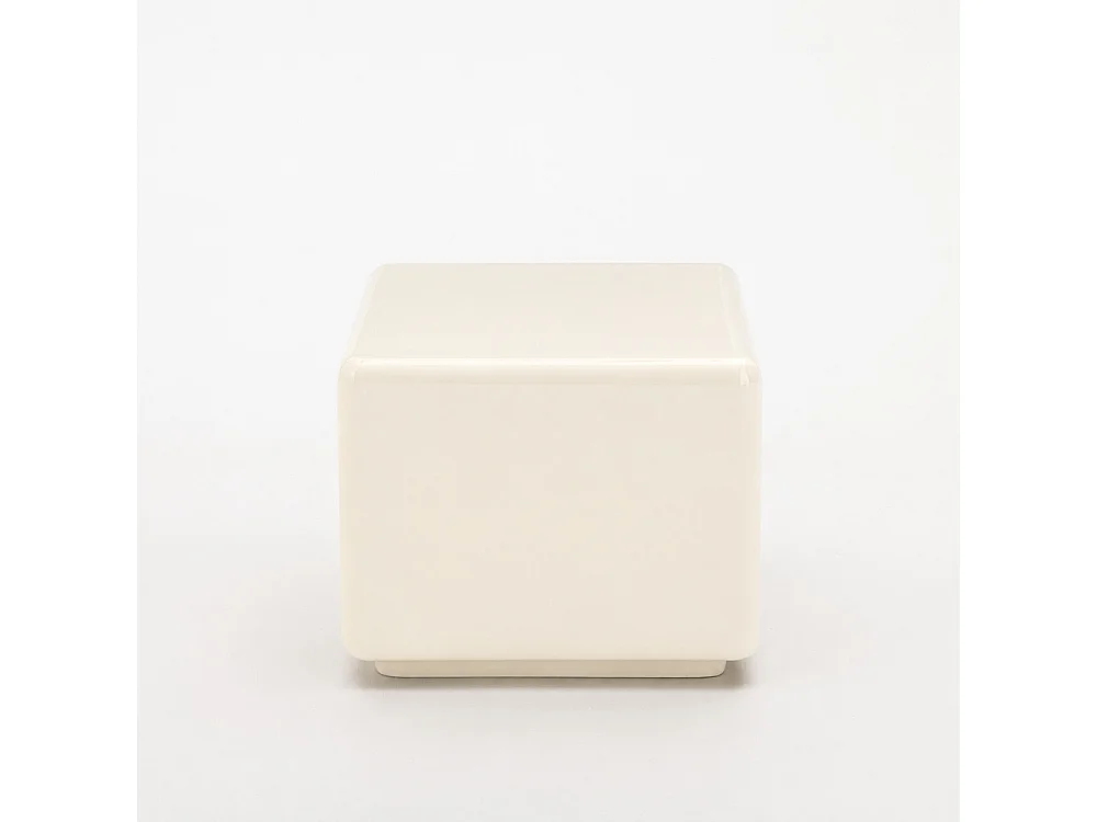 Gaia - Table d'appoint carrée laquée 40x40cm - Beige