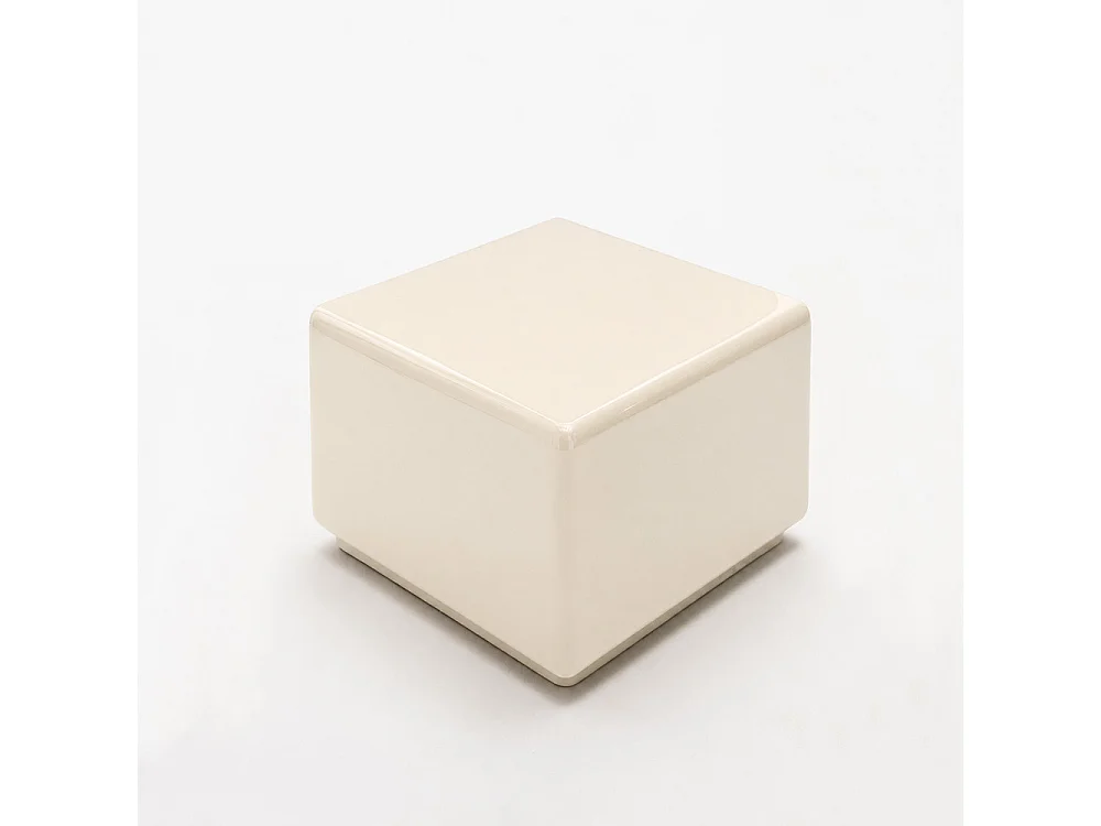 Gaia - Table d'appoint carrée laquée 40x40cm - Beige