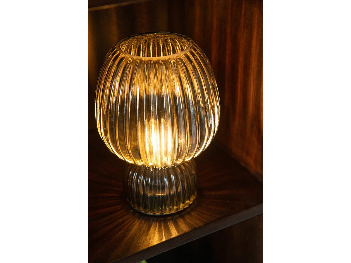 Lampe à Poser Sans Fil en Verre "Aura" 21cm Vert Olive