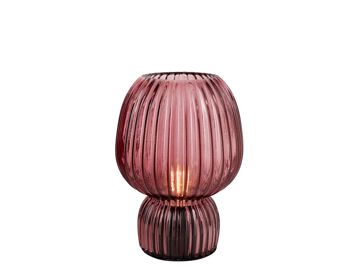 Lampe à Poser Sans Fil en Verre "Aura" 21cm Bordeaux