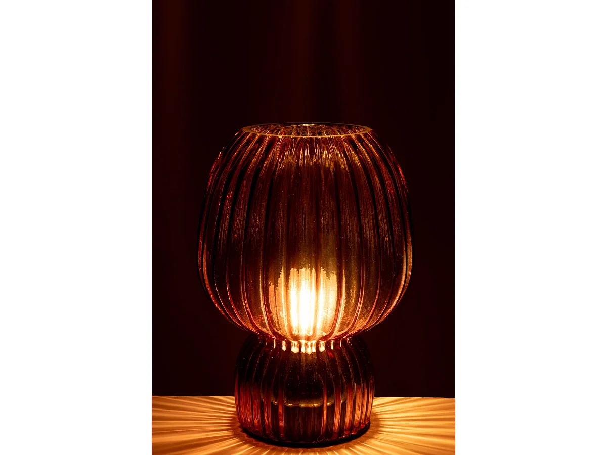 Lampe à Poser Sans Fil en Verre "Aura" 21cm Bordeaux