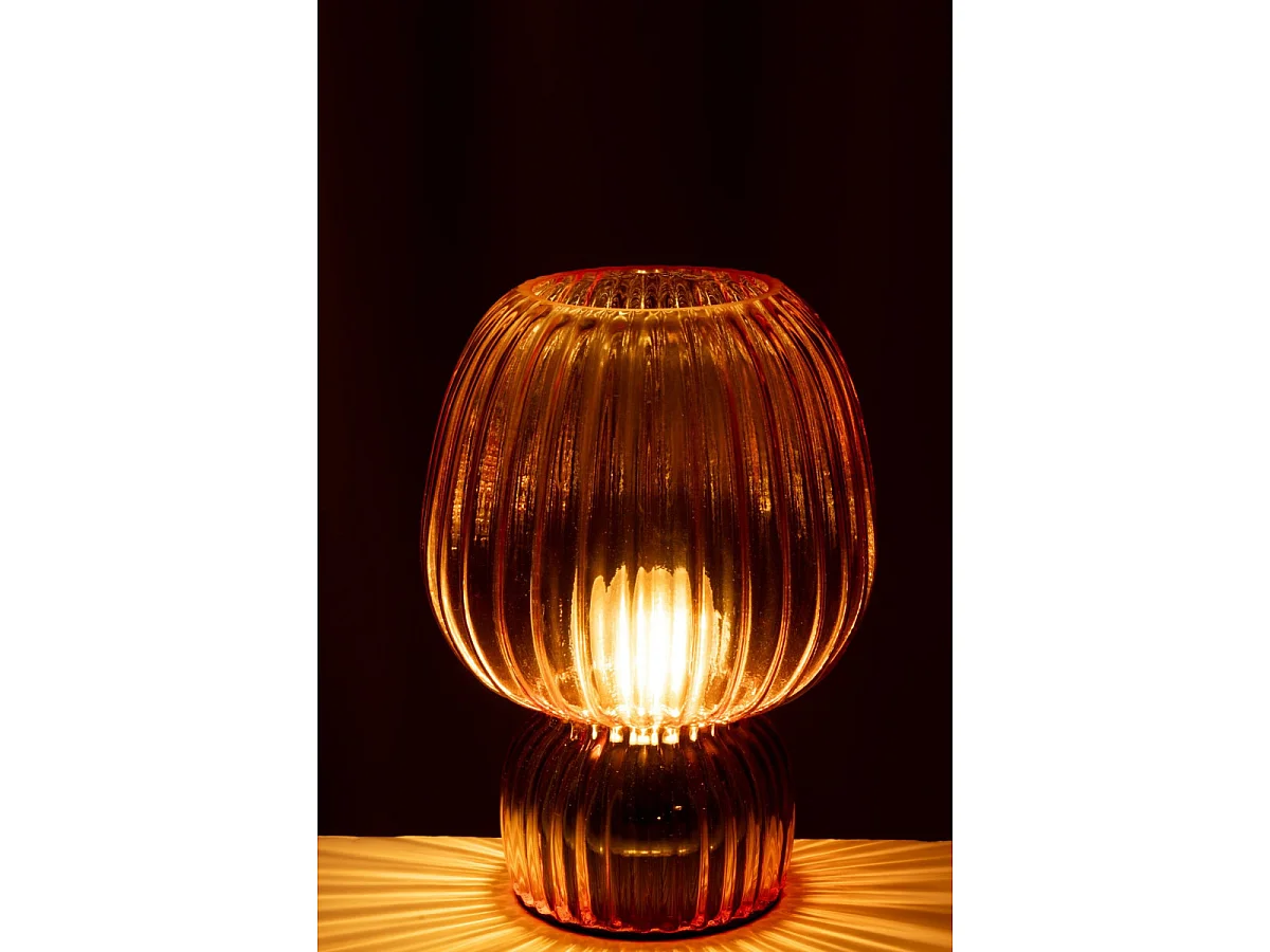 Lampe à Poser Sans Fil en Verre "Aura" 21cm Orange