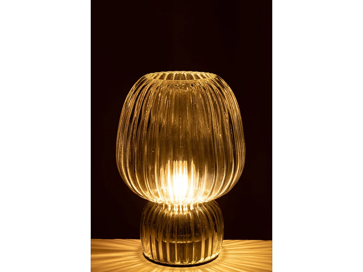 Lampe à Poser Sans Fil en Verre "Aura" 21cm Transparent