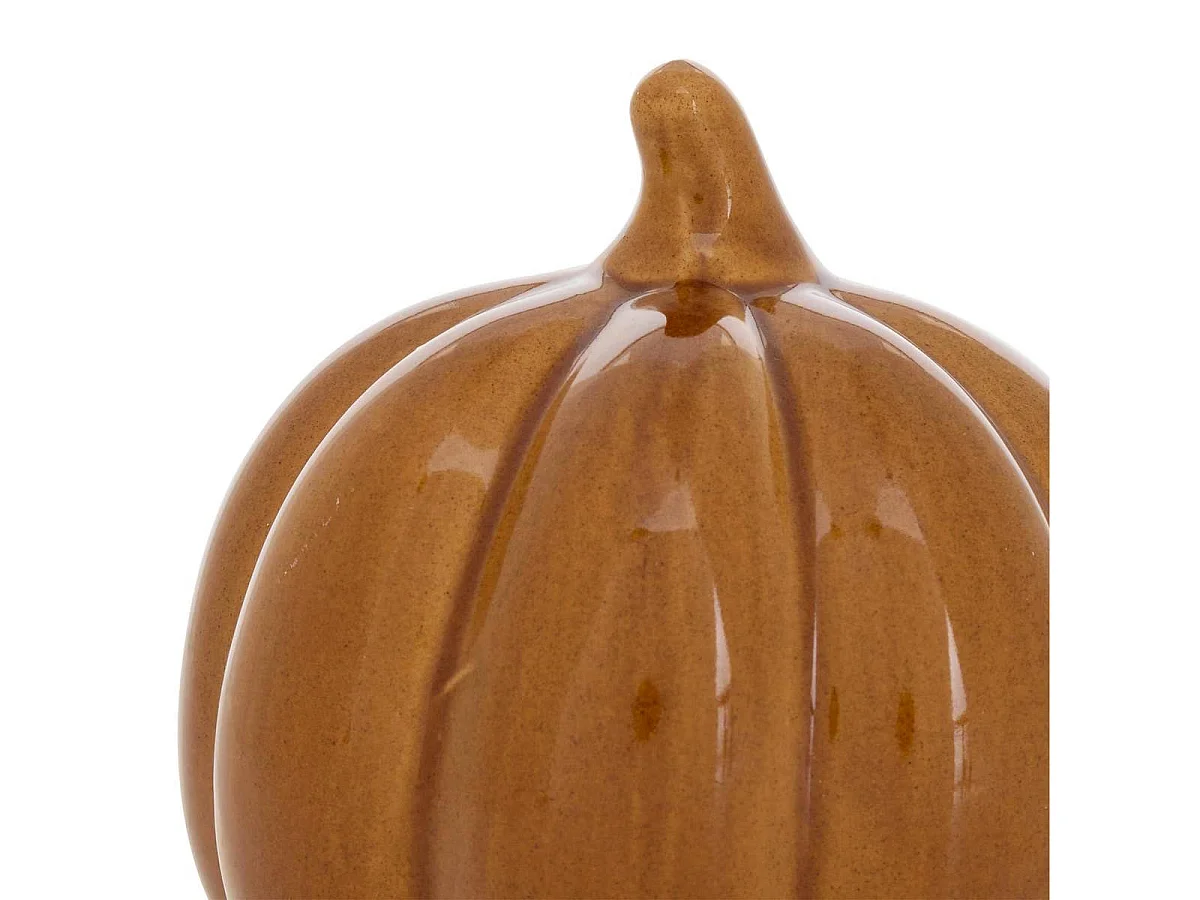 Citrouille Déco en Céramique "Automne" 10cm Marron
