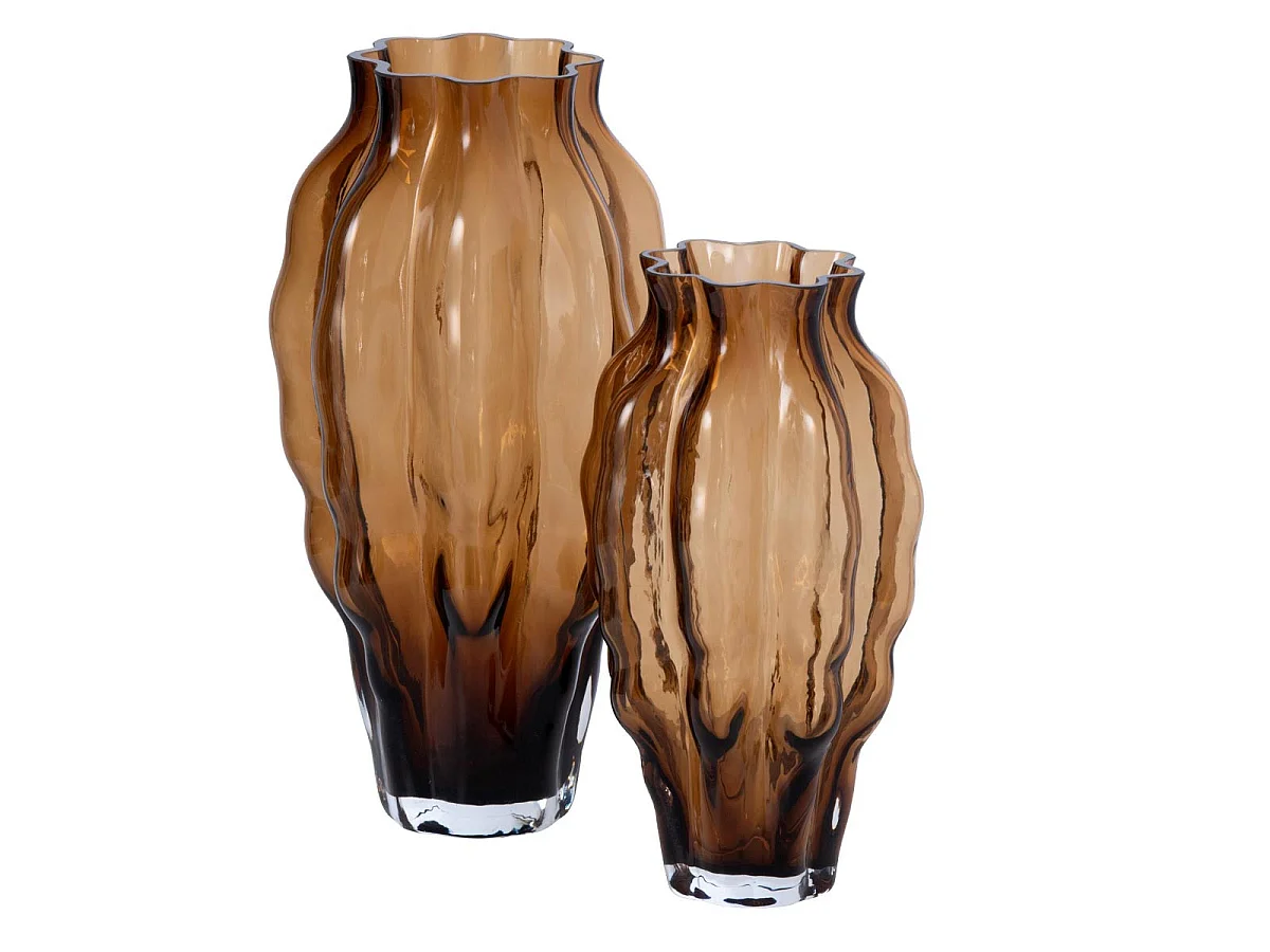 Vase Design en Verre "Pod" 24cm Marron