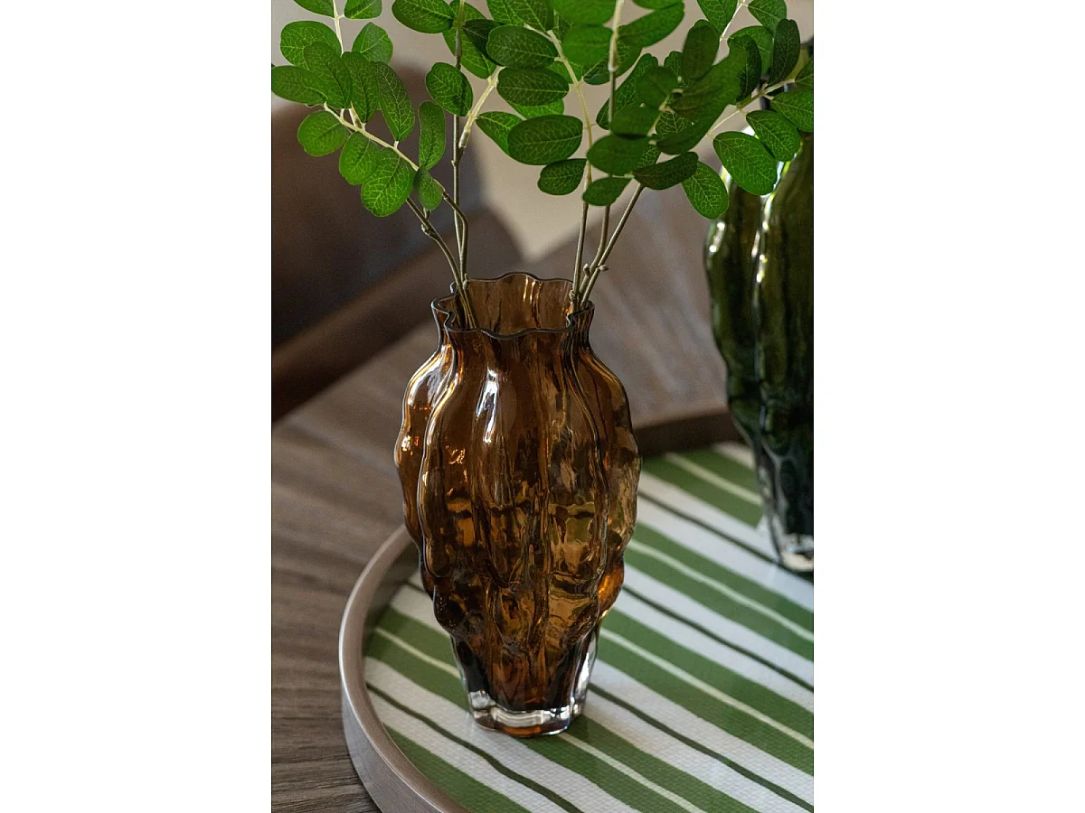 Vase Design en Verre "Pod" 24cm Marron