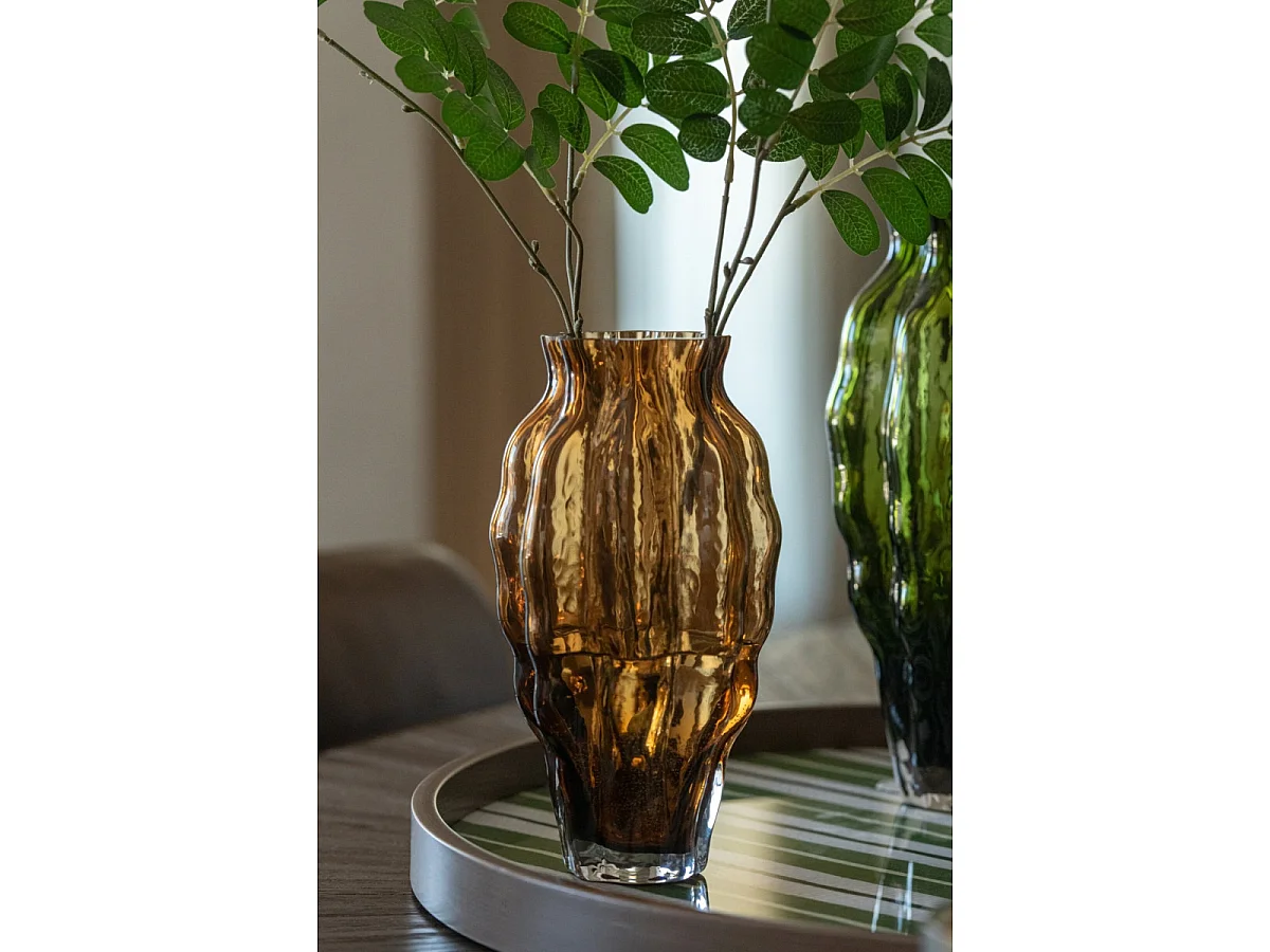 Vase Design en Verre "Pod" 24cm Marron