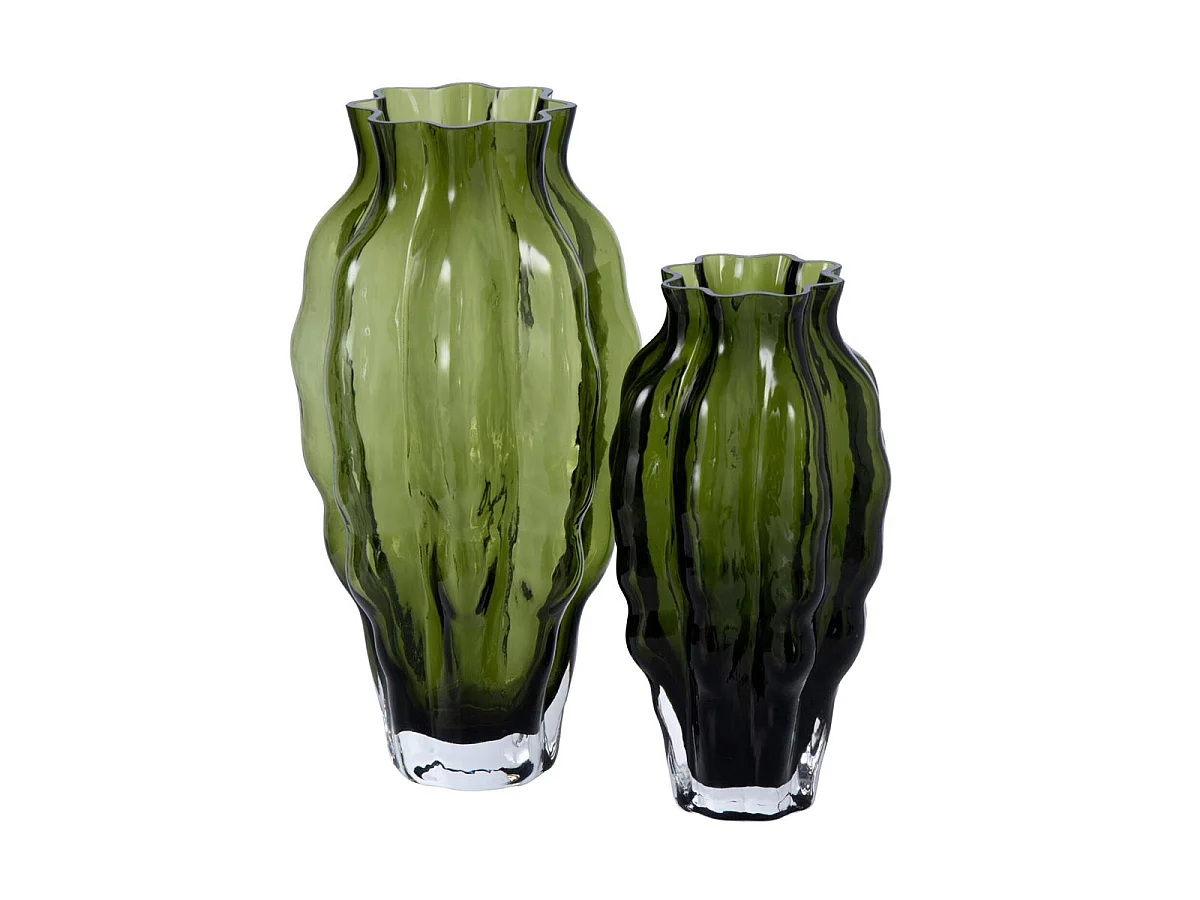 Vase Design en Verre "Pod" 24cm Vert