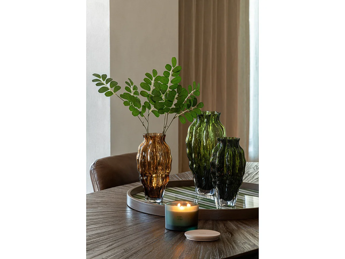 Vase Design en Verre "Pod" 24cm Vert