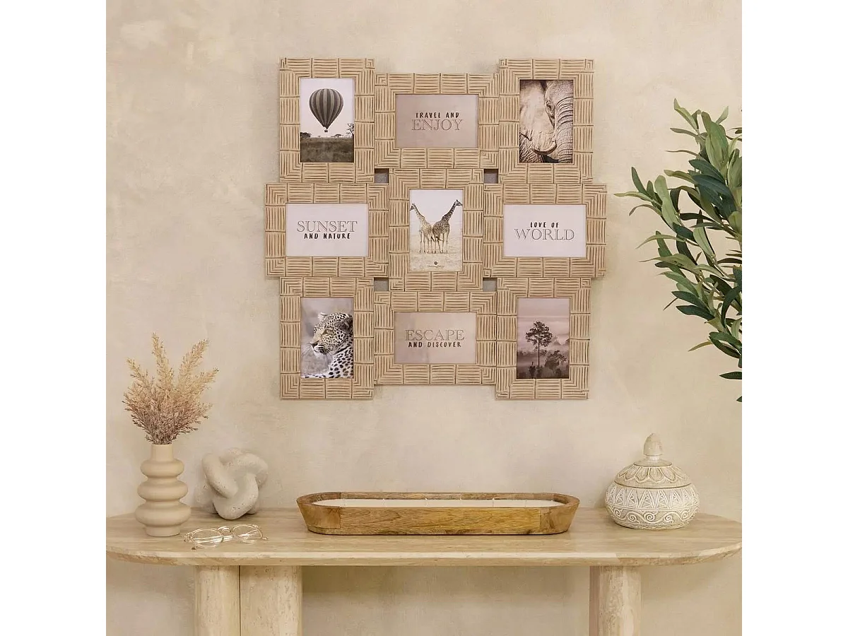 Pêle-Mêle Déco 9 Photos "Isis" 58cm Beige