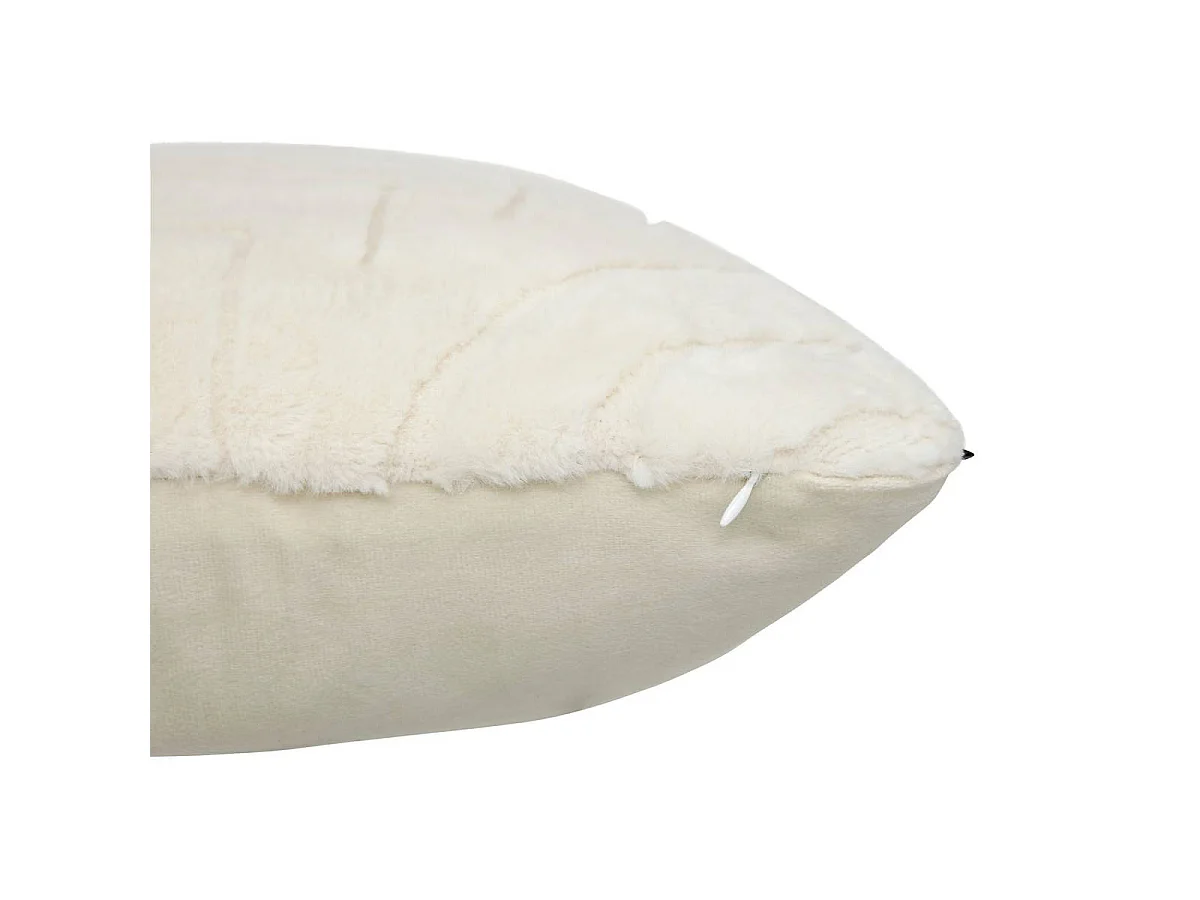 Coussin Imitation Fourrure "Arka" 45x45cm Ivoire