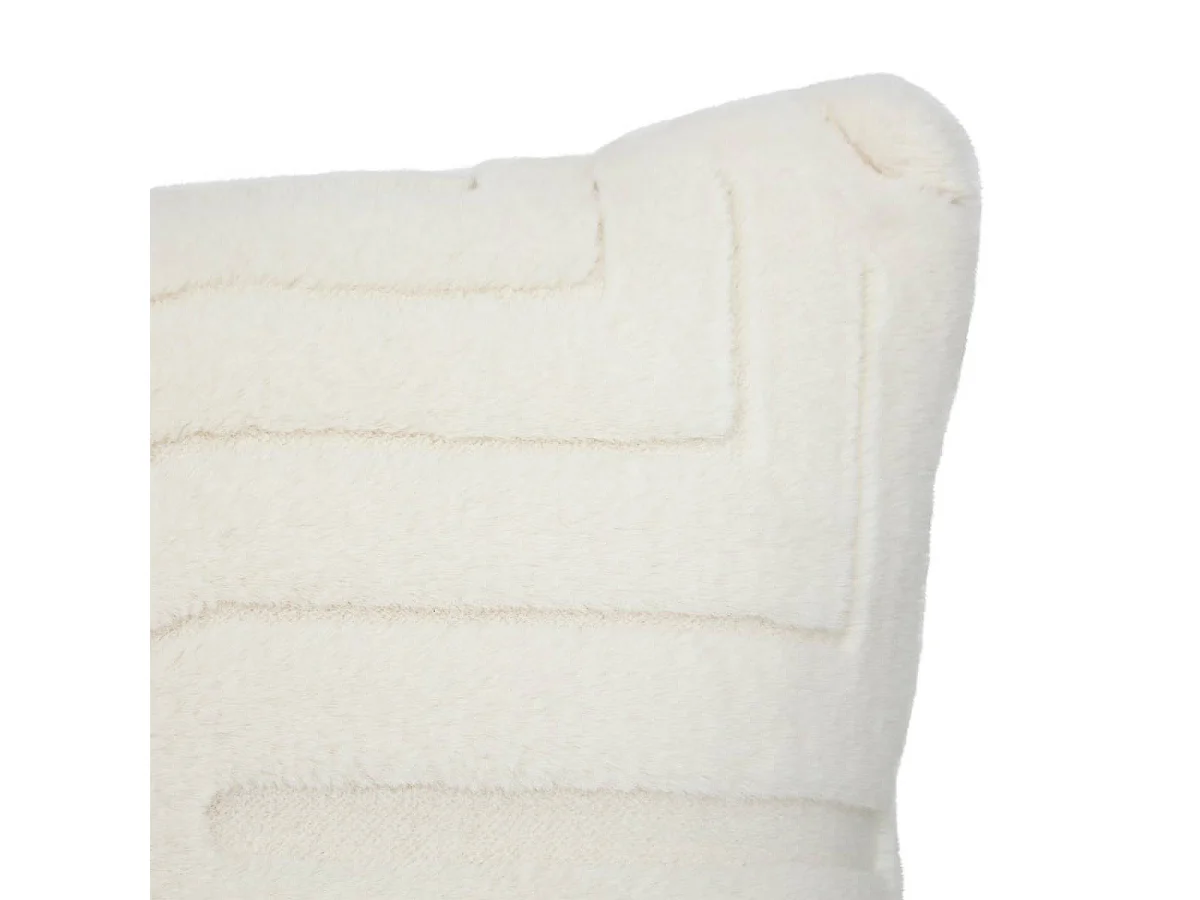 Coussin Imitation Fourrure "Arka" 45x45cm Ivoire