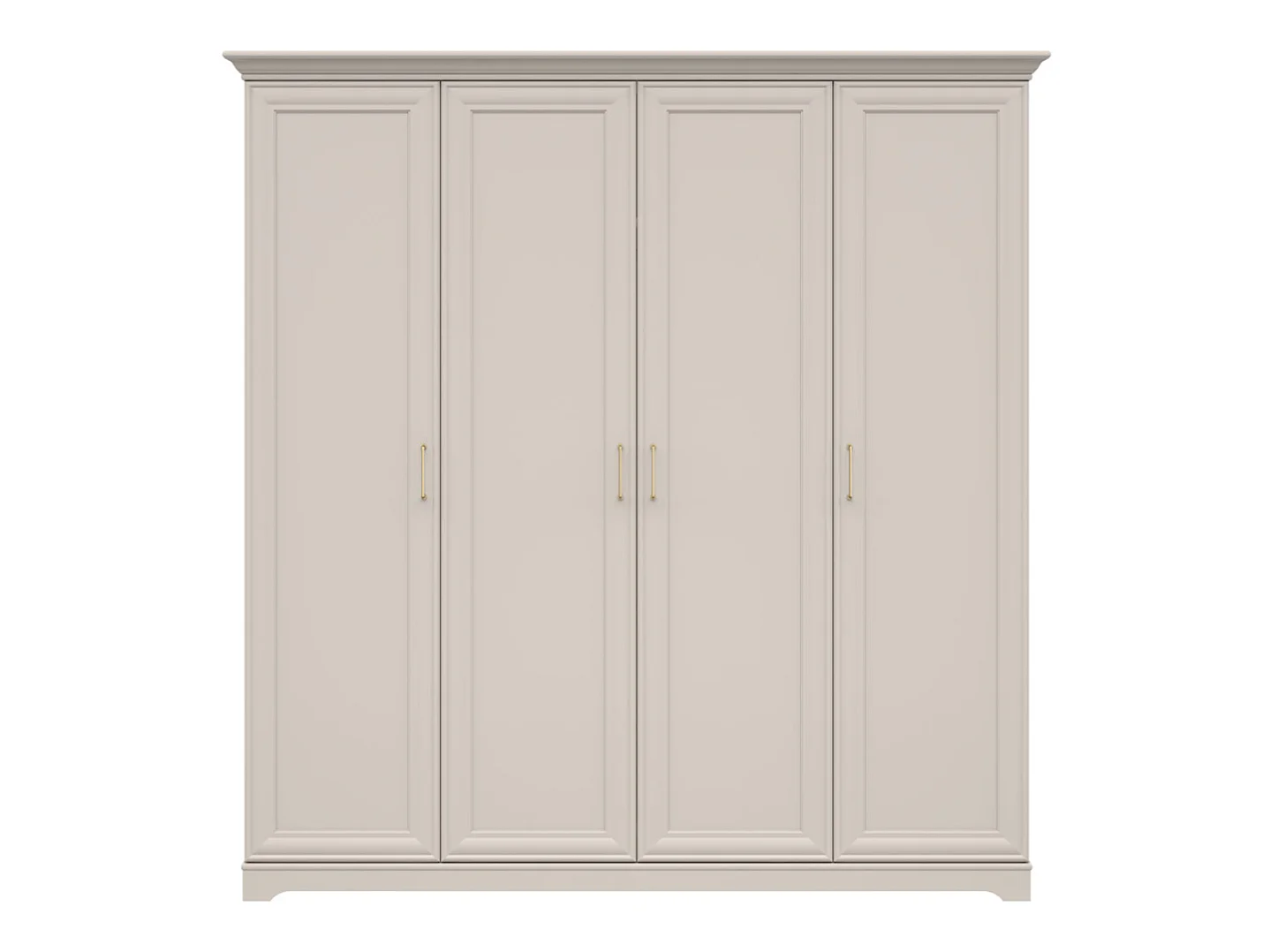 Armoire placard de rangement 4 portes coloris Cachemire / Chêne Mauvella - Longueur 209,5 x Profondeur 61 x Hauteur 216 cm