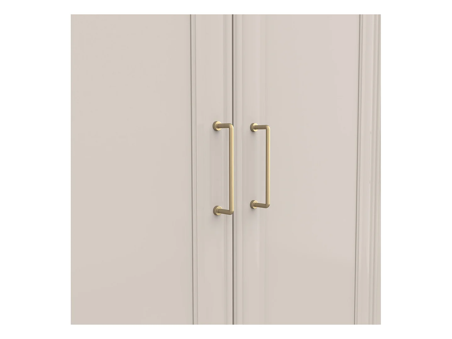 Armoire placard de rangement 4 portes coloris Cachemire / Chêne Mauvella - Longueur 209,5 x Profondeur 61 x Hauteur 216 cm