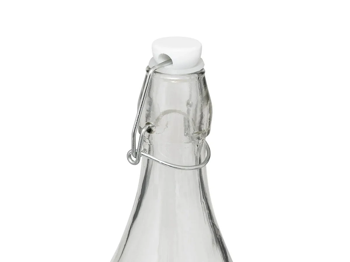 Bouteille Limonade en Verre "White Floral" 1L Transparent