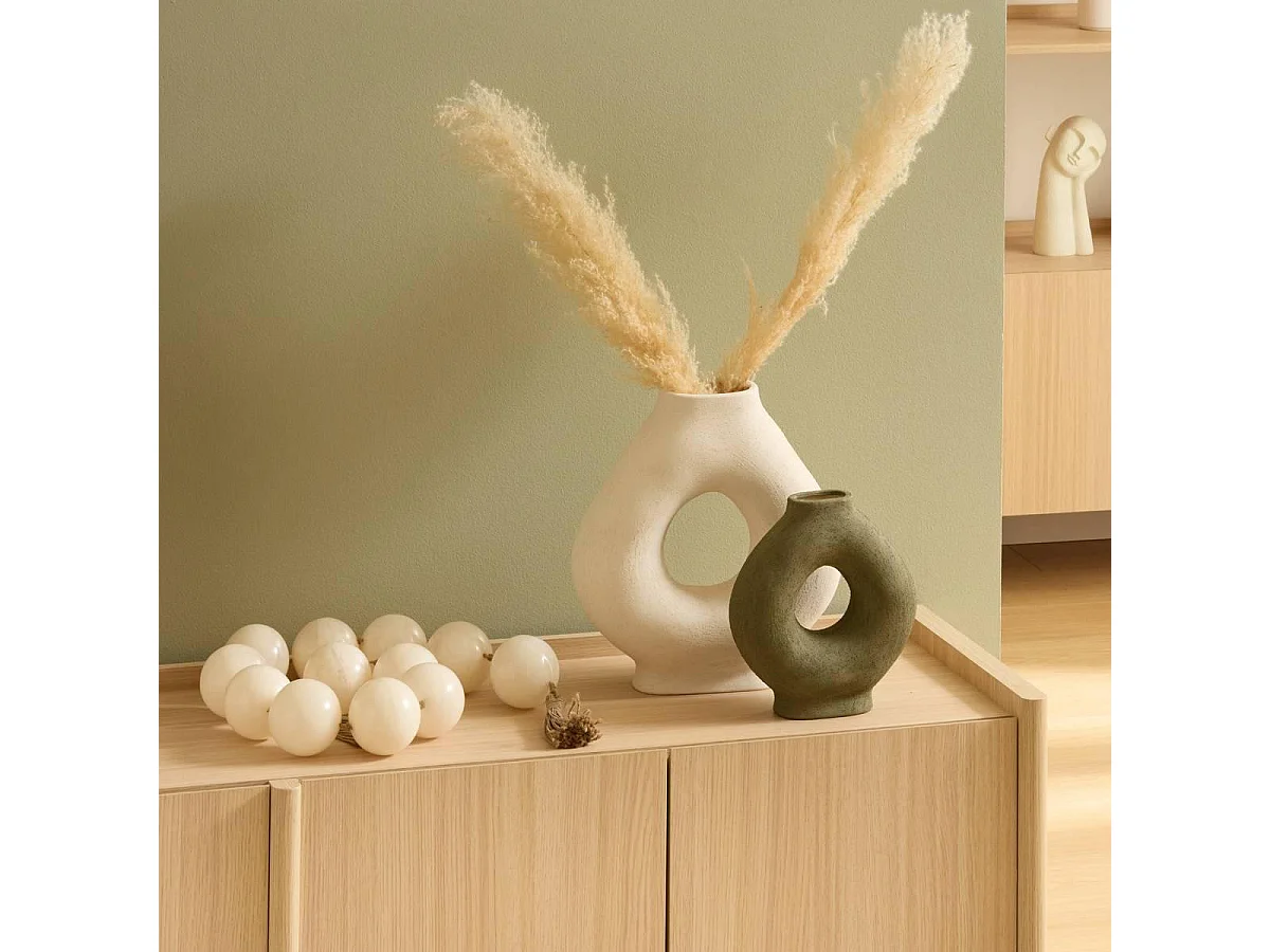 Vase Design en Dolomite "Bréa" 23cm Vert