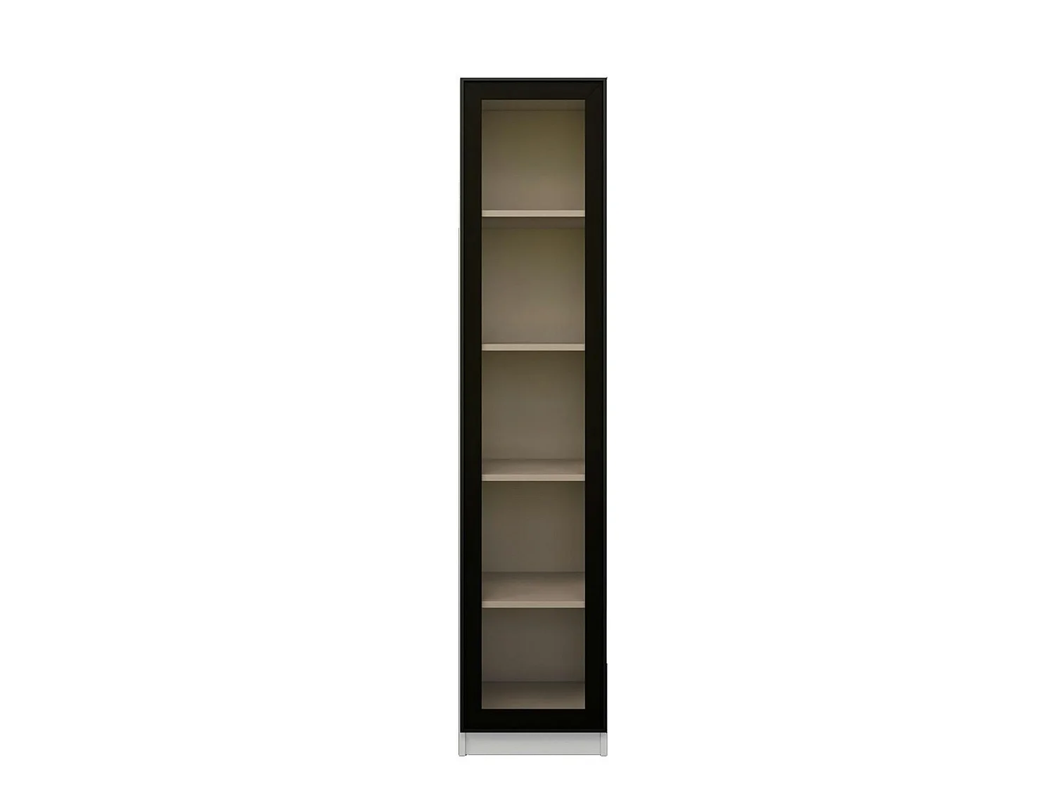 Vitrine colonne à LED décor blanc et noir 5 étagères AURA