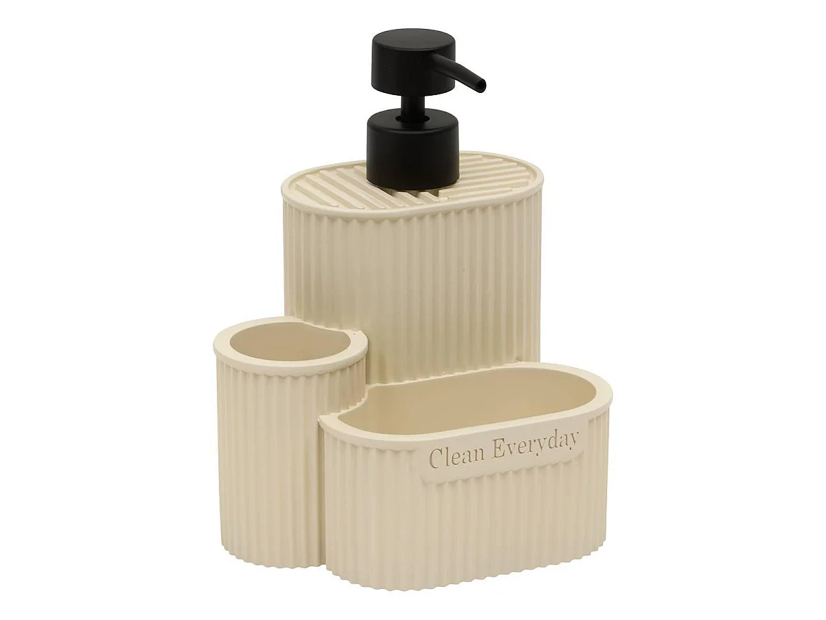 Set Distributeur de Savon "Terra" 17cm Argile