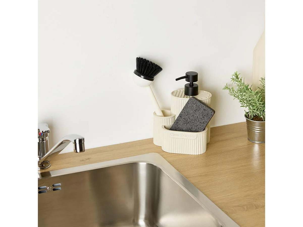 Set Distributeur de Savon "Terra" 17cm Argile