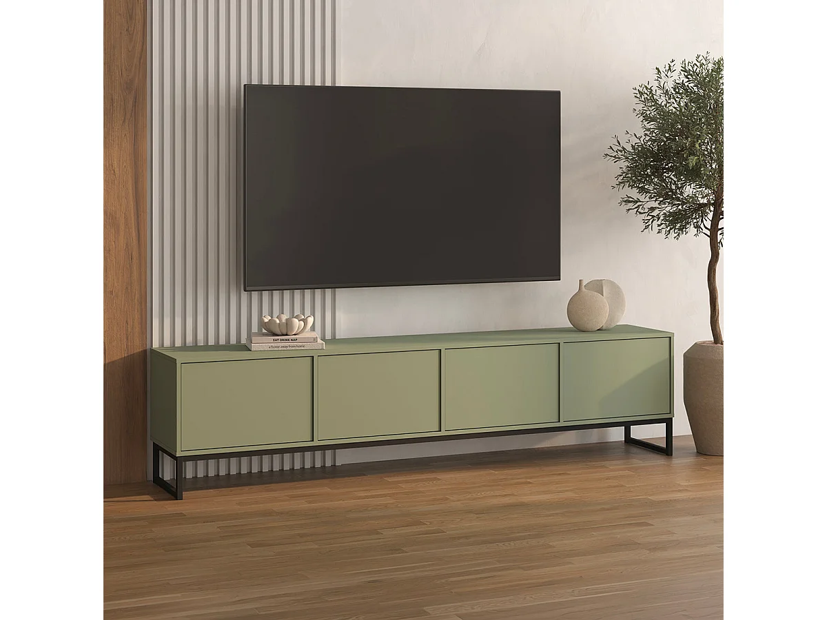 Meuble TV 4 portes 209 cm Loa Vert
