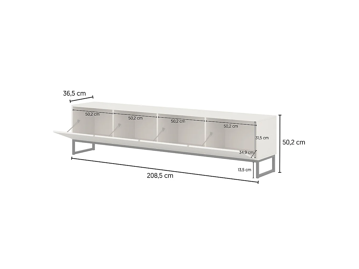 Meuble TV 4 portes 209 cm Loa Vert