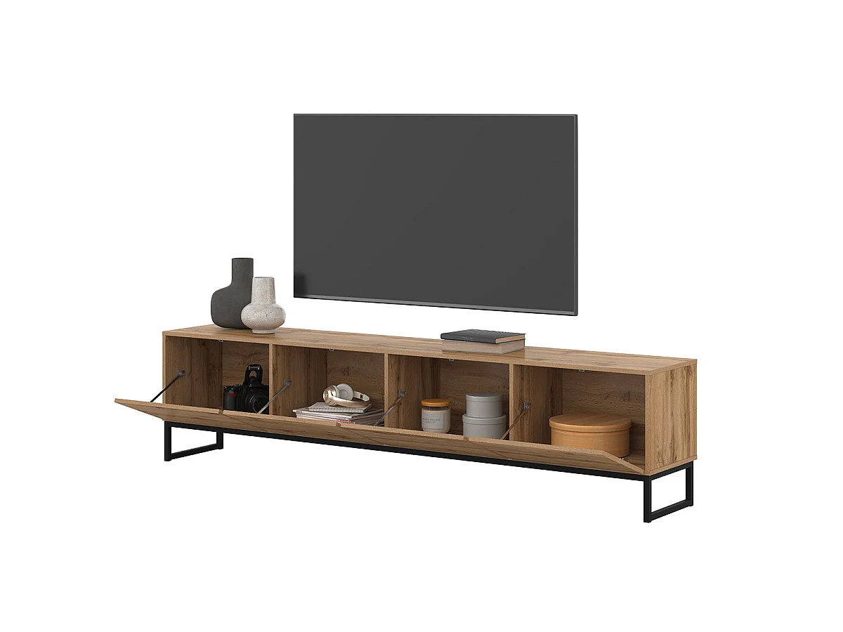 Meuble TV 4 portes 209 cm Loa Bois
