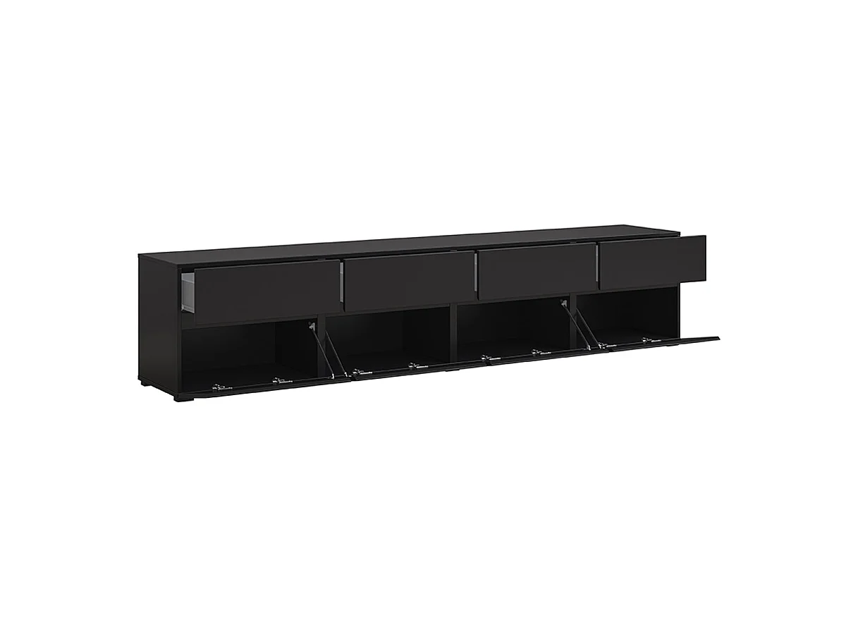 TV-skab med 4 låger, 225 cm, Lilia, sort