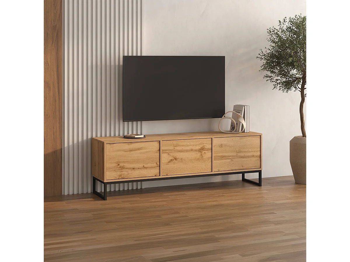 3-ovinen TV-kaappi, pituus 157 cm, puu