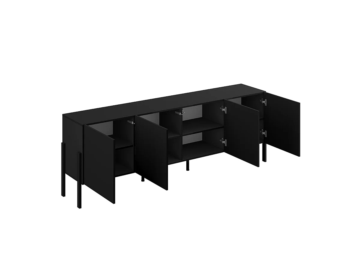 TV-skab med 4 låger, 200 cm, Bérénice, sort