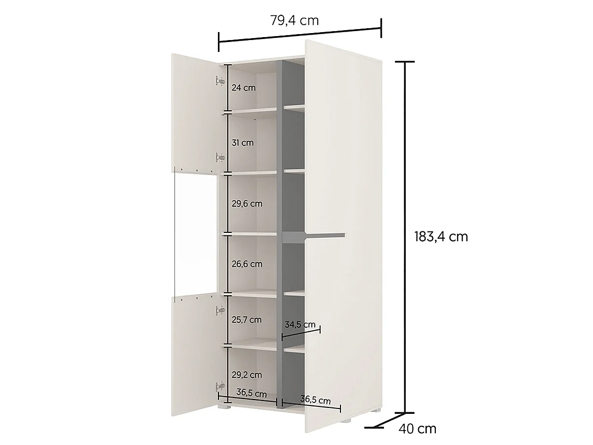 Lilia Cashmere 2-Door China Cabinet