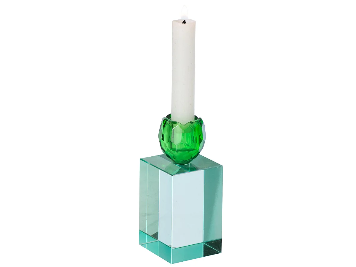 Chandelier Design en Verre "Taillé" 13cm Vert