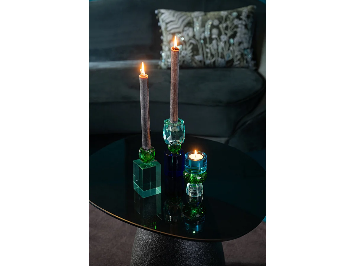 Chandelier Design en Verre "Taillé" 13cm Vert