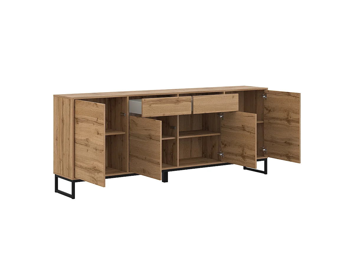 Buffetkast met 4 deuren en 2 lades Loa Hout