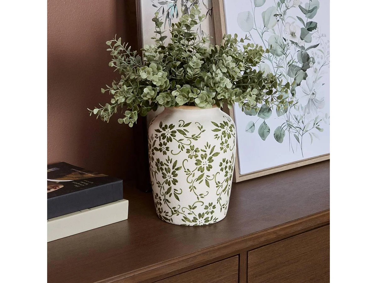 Vase Lisière en Dolomite "Japo" 19cm Vert Clair