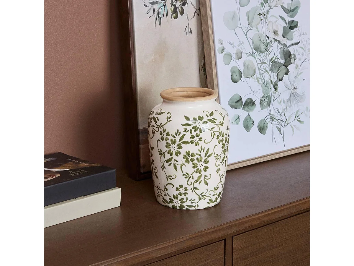 Vase Lisière en Dolomite "Japo" 19cm Vert Clair