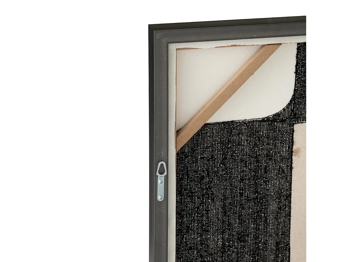 Toile Murale Tissu "Broderie" 45x65cm Blanc & Noir
