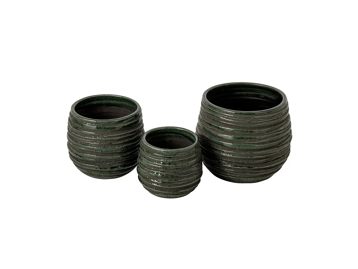Cache-Pot en Céramique "Lagoon" 20cm Bleu Pétrole