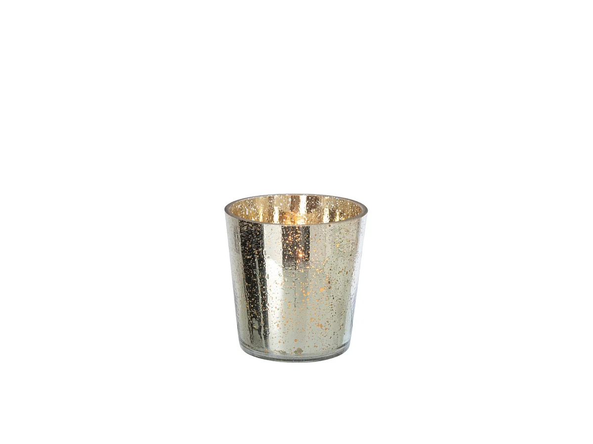 Photophore Design en Verre "Sparkle" 16cm Argenté