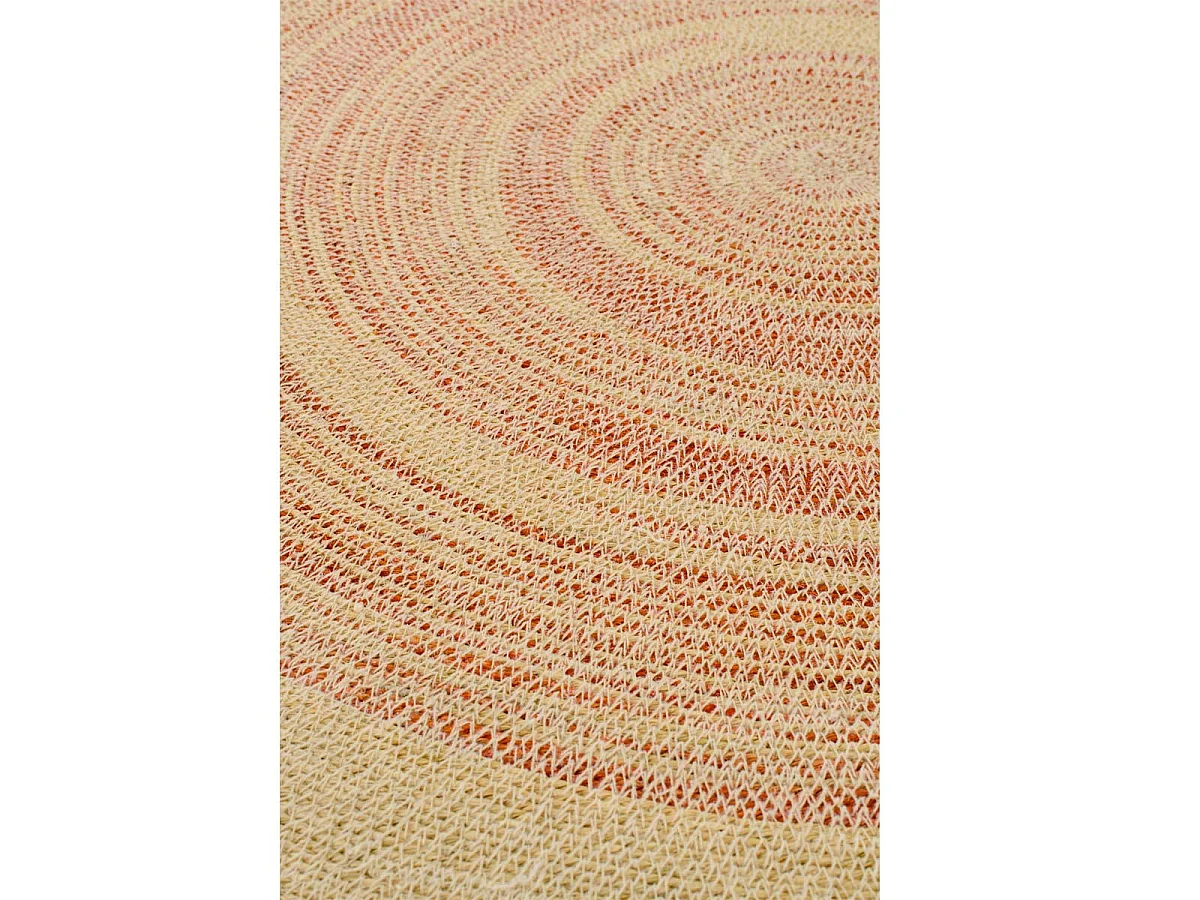 Déco Murale Plateau en Jonc "Galene" 100cm Naturel & Orange