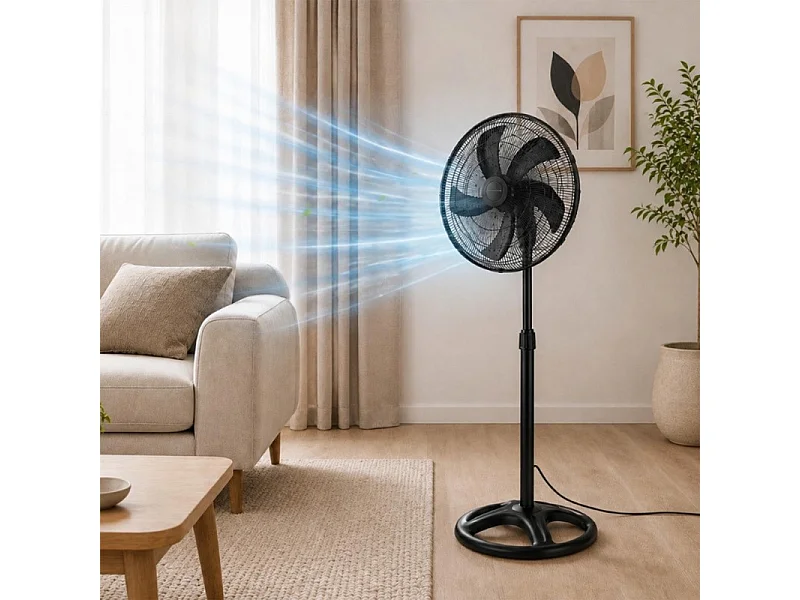 Kumtel Ventilateur sur pied 45cm 60w noir - KTF-345