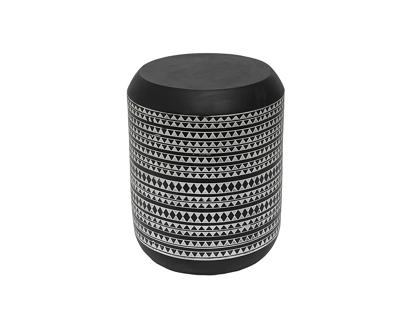 Table d'appoint noire à motifs ethniques MALMOE
