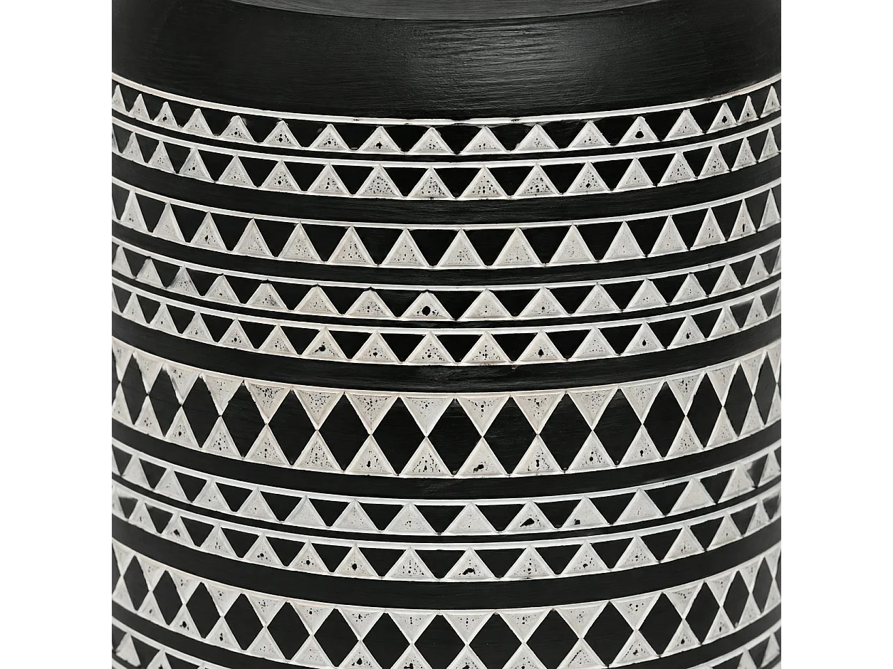 Table d'appoint noire à motifs ethniques MALMOE