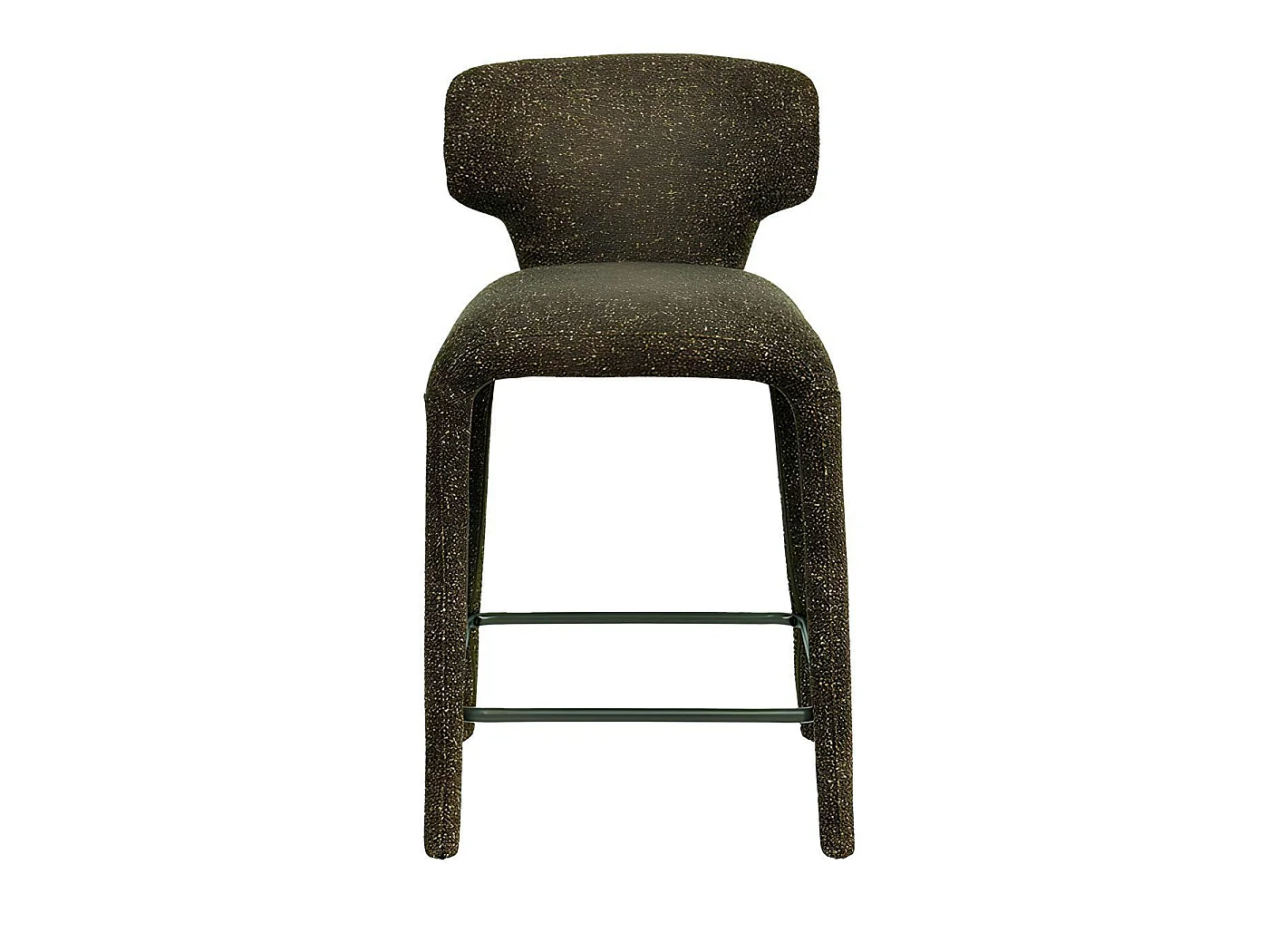 Tabouret de bar design en tissu kaki avec dossier (x2) TULSA