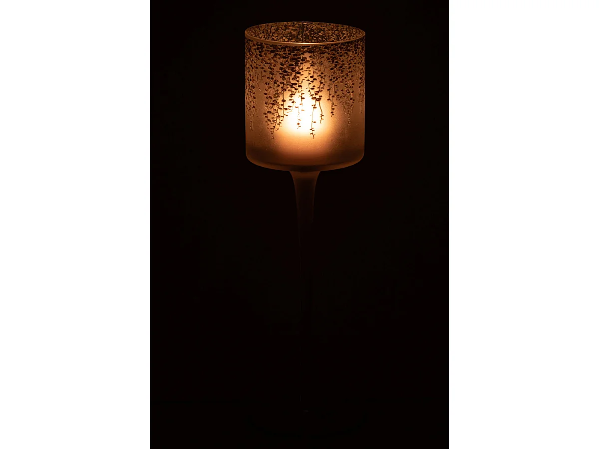 Photophore sur Pied en Verre "Eden" 30cm Transparent