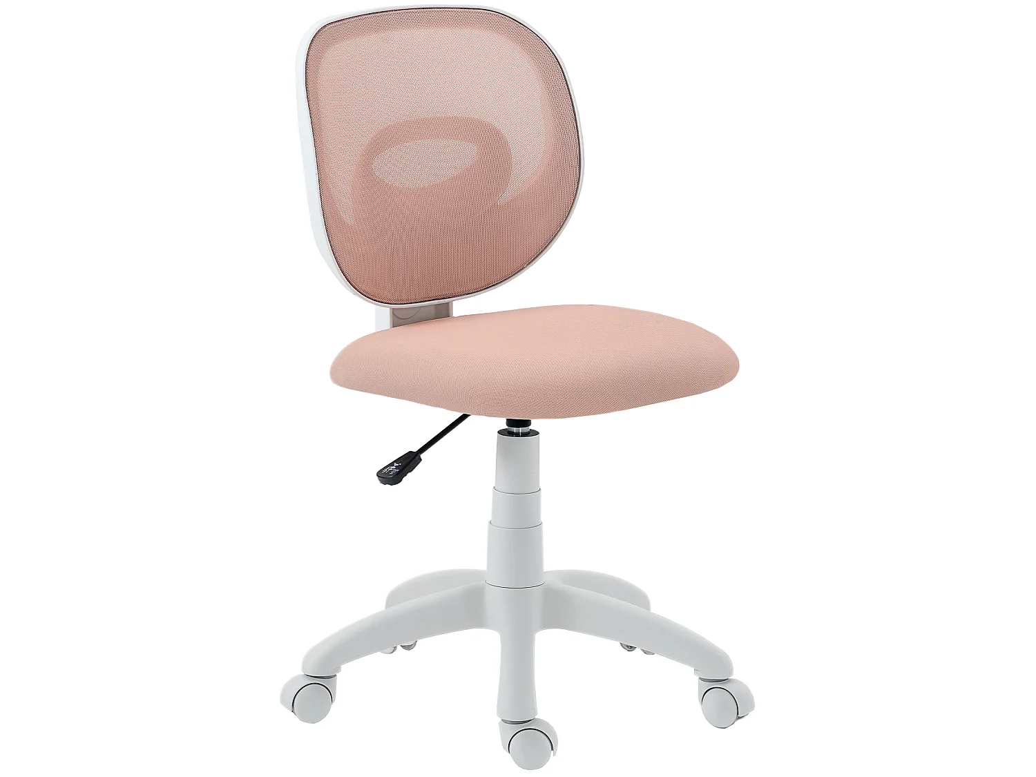 Chaise de bureau ergonomique réglable tissu résille vieux rose