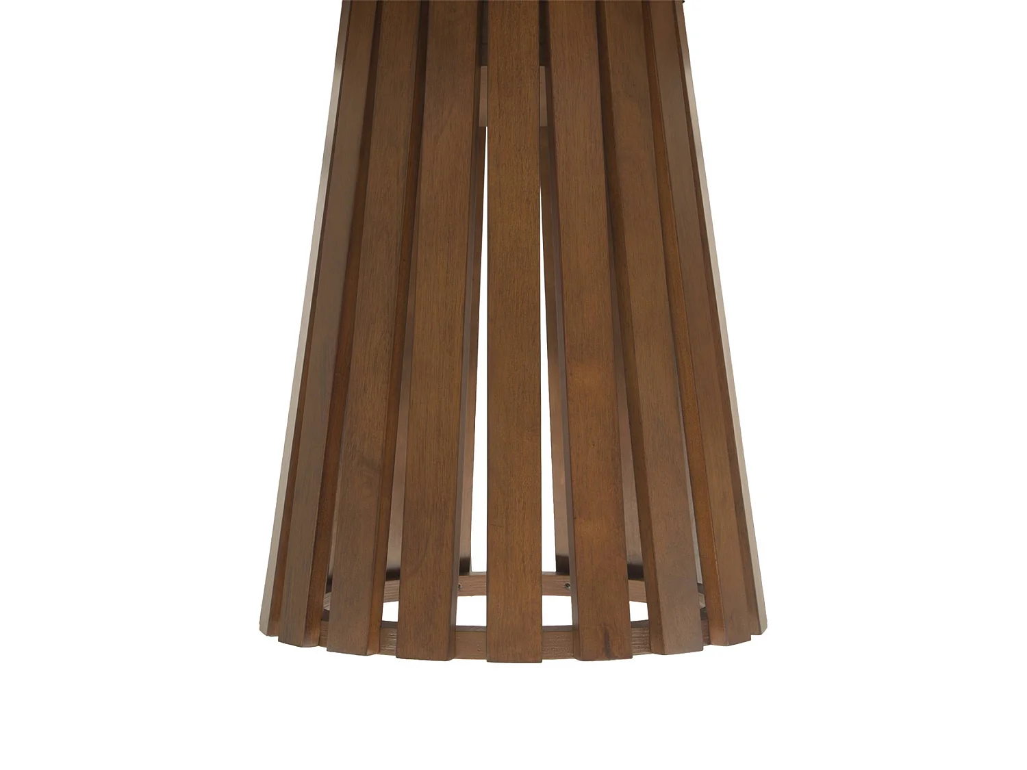 Table à manger ronde bois d'hévéa placage chêne 4 places noyer - Angèle