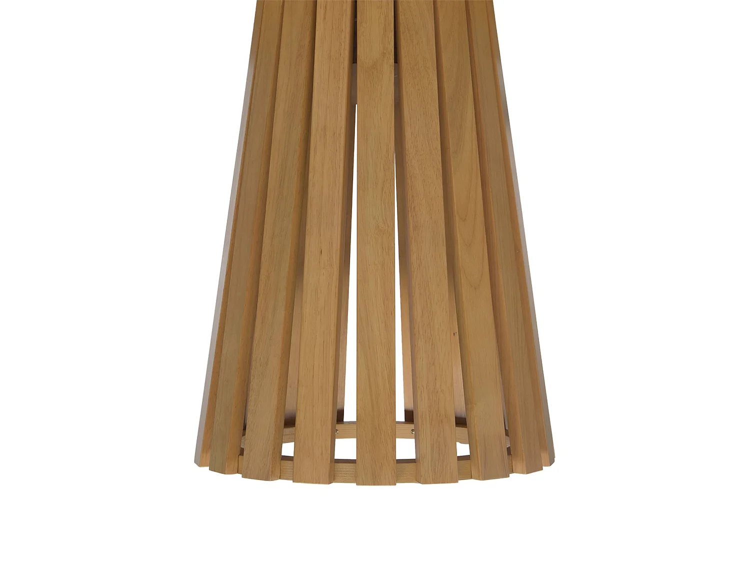 Table à manger ronde bois d'hévéa placage chêne 4 places naturel - Angèle