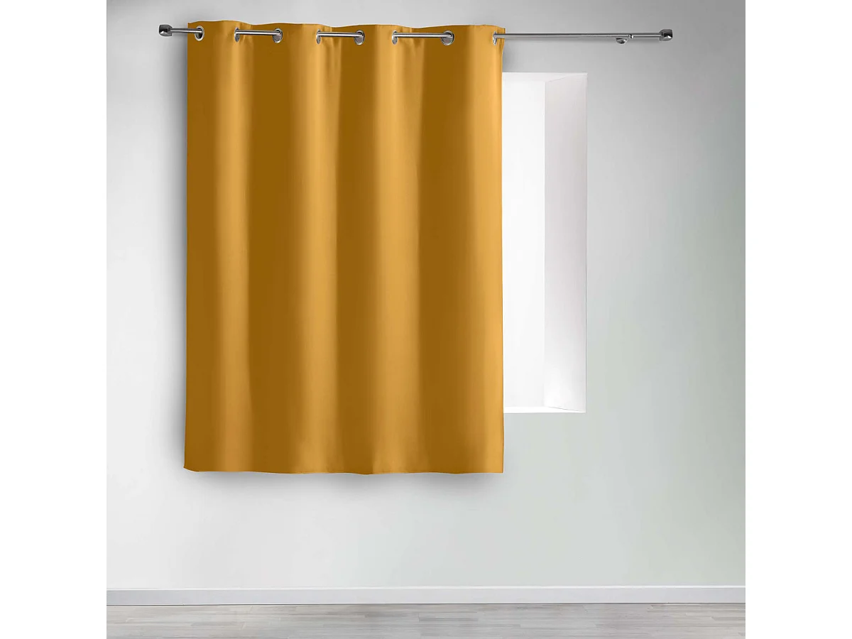 Rideau Occultant à Œillets "Occult" 135x180cm Ocre